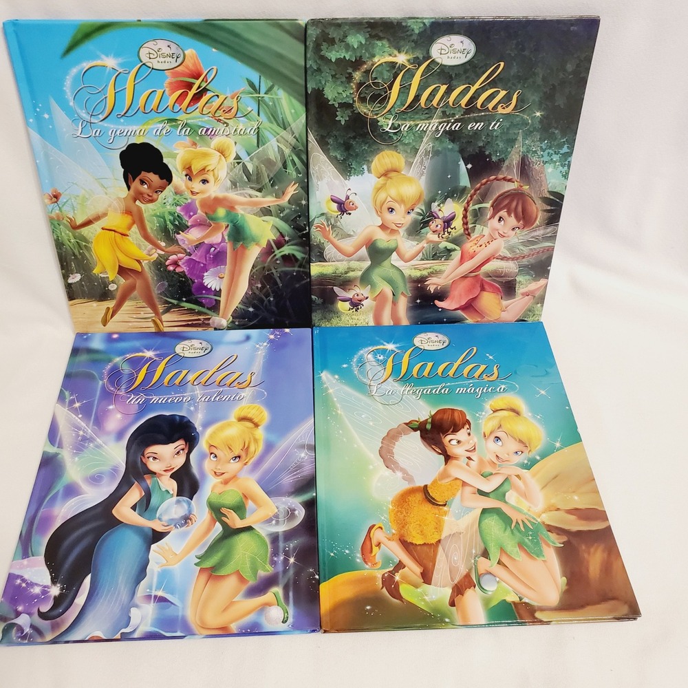 Disney Fairies Hadas 4 Book Set Spanish Hardcover Tinker Bell 2010 Cordillera